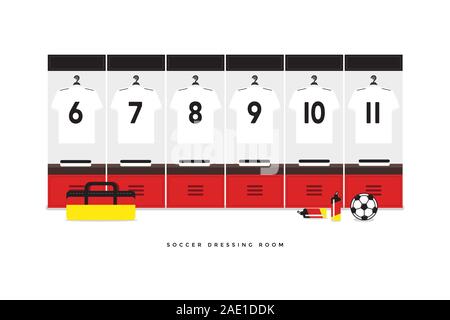 Deutschland Fußball oder Soccer Team Ankleidezimmer. Stock Vektor