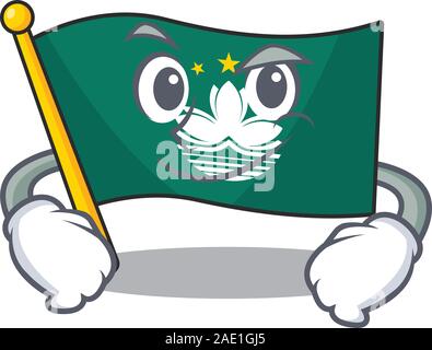 Flagge macau Maskottchen Cartoon Stil mit GRINSENDE Gesicht Stock Vektor