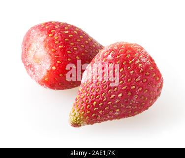 Fzonen Erdbeeren auf weißem Hintergrund Stockfoto