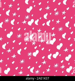 Hand Partei doodle Happy Birthday Party Hintergrund dargestellt. Mit bunten Herzen und Sterne. Vector Illustration Stock Vektor