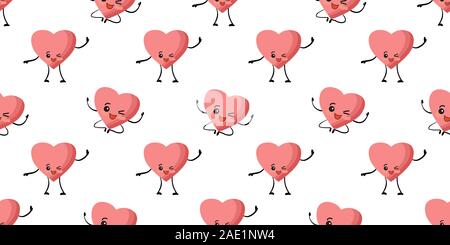 Muster für den Valentinstag. Liebe und Herz, 14. Muster für Textilien und Papier der Verpackung. Romantische Motive.. Stock Vektor