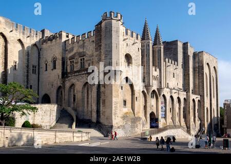 Palais des Papes/Palast der Päpste, Place du Palais, Avignon, Provence, Frankreich, Europa Stockfoto