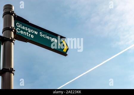 Glasgow Science Centre Anmelden Stockfoto