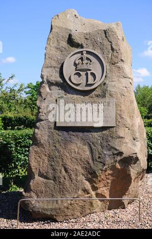 Der Zivilschutz Memorial, die National Memorial Arboretum, Alrewas, Staffordshire, Großbritannien. Stockfoto