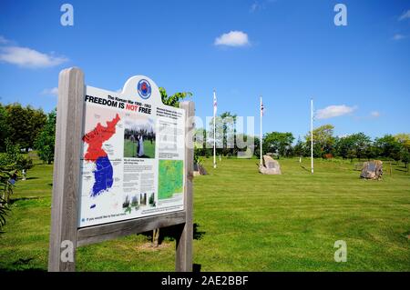 Britische Korean Veterans Association Memorial, die National Memorial Arboretum, Alrewas, Staffordshire, Großbritannien. Stockfoto