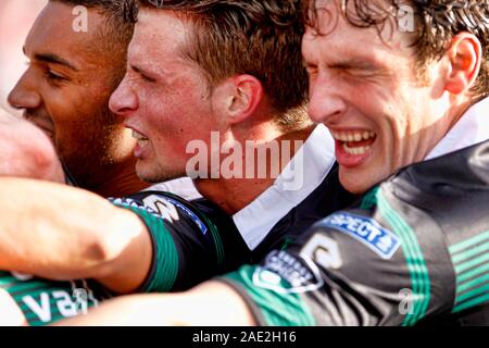 ROTTERDAM, 03-05-2015, Stadion De Kuip niederländische Fußball KNVB-Cup Saison 2014 - 2015. Groningen und Zwolle. Johan. Kappelhof, Hans Hateboer, Eric Botteghin Stockfoto