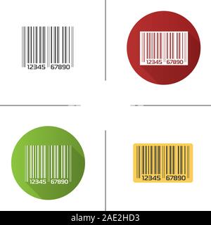 Barcode Symbol. Flache Bauweise, lineare und Farbe Stile. Isolierte Vektorgrafiken Stock Vektor