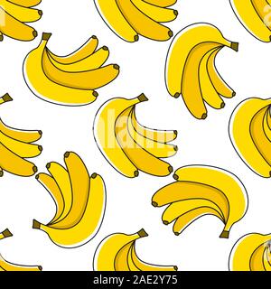Vektor nahtlose Banane Muster. Vector Illustration über Banane, Landwirtschaft, Obst, Kochen Stock Vektor