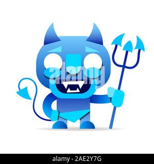 Teufel blau Geeignet für Grußkarten, Poster oder T-Shirt drucken. Stock Vektor