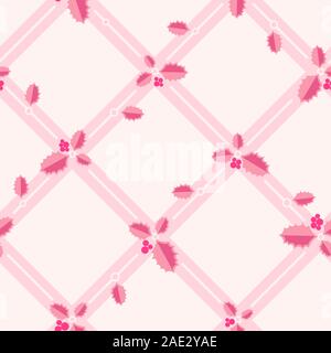 Bunte Weihnachten nahtlose Muster. Einfach wiederholt Holly verlässt. Einfachen Vektor xmas Zusammensetzung für Textilien, Tapeten, Geschenkpapier, Drucke, fabrikationsnr Stock Vektor