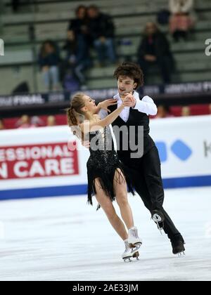 Turin, Italien, 06 Dez 2019, Maria kazakova und georgy reviya ((junior Ice Dance - Georgien) während der ISU Grand Prix - Jüngeres - Tag 2 - Ice Sports - Kreditkarten: LPS/Claudio Benedetto/Alamy leben Nachrichten Stockfoto