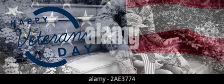 Das zusammengesetzte Bild im Logo für Veteranen Tag in Amerika Stockfoto