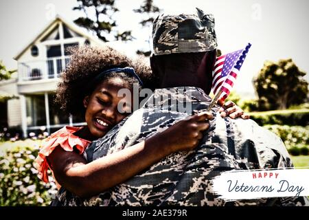 Das zusammengesetzte Bild im Logo für Veteranen Tag in Amerika Stockfoto