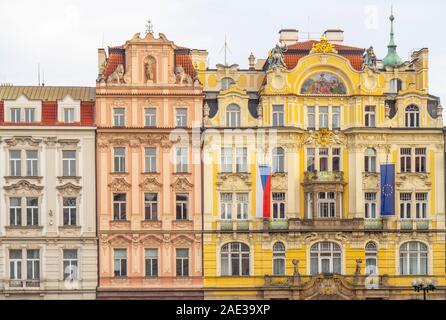 Fassade des ehemaligen Prague City Versicherung jetzt Ministerium für regionale Entwicklung in der Altstadt Staré Město in Prag in der Tschechischen Republik. Stockfoto