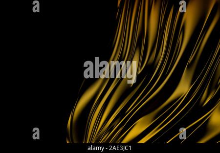 Gold wellig Hintergrundfarbe splash, elegantes klassisches Design. 3D-Rendering Stockfoto