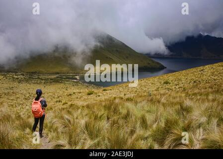 Blick von der schönen Lagunas de Mojanda aus dem Fuya Fuya Trail, Otavalo, Ecuado Stockfoto