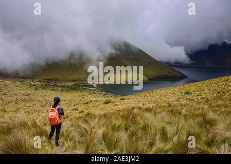 Blick von der schönen Lagunas de Mojanda aus dem Fuya Fuya Trail, Otavalo, Ecuado Stockfoto