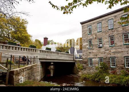 Woodstock, Vermont - 30. September 2019: Mit Blick auf Teagles Landung in der historischen New England Stadt Woodstock. Stockfoto