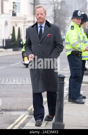 Sir Mark Thatcher zu Hause seiner Mutter in Belgravia nach ihrem Tod im Jahr 2013. Stockfoto