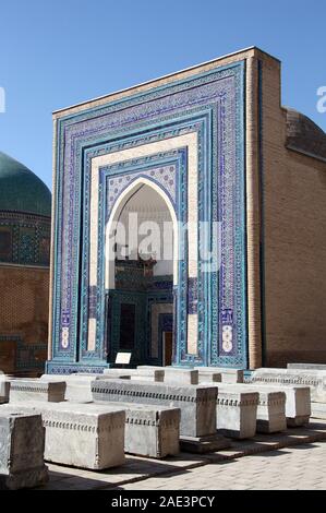 Shahi Zinda Nekropole in Samarkand Stockfoto