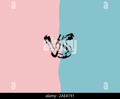 VS Bildschirm. Gegenüber Zeichen auf geteilten Hintergrund. Dekorative Schlacht Abdeckung mit Schriftzug. Vector Illustration. Stock Vektor