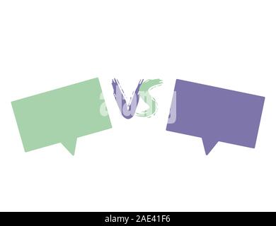 VS Bildschirm. Gegenüber Zeichen auf geteilten Hintergrund. Dekorative Schlacht Abdeckung mit Schriftzug. Vector Illustration. Stock Vektor