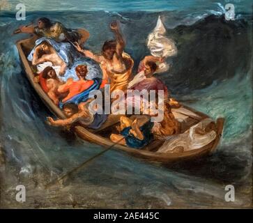 Christus auf dem See Genezareth von Eugène Delacroix, Öl auf Leinwand, 1841 Stockfoto