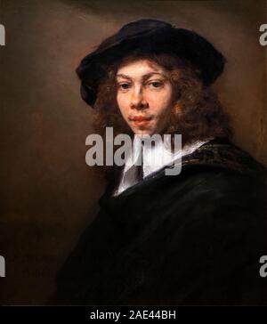 Porträt eines jungen Mannes von Rembrandt van Rijn (1606-1669), Öl auf Leinwand, 1666 Stockfoto