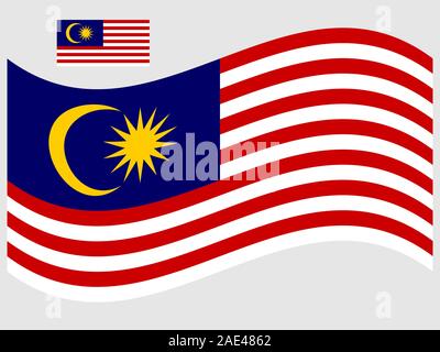 Wave Malaysia Flagge Vektor-illustration Eps 10. Stock Vektor