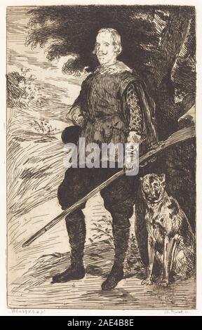 Philipp IV. Ist ein Gemälde von Edouard Manet, das 1862 auf dem Original von Diego Velázquez basiert. Das Kunstwerk stellt König Philipp IV. Von Spanien in traditioneller königlicher Kleidung dar und betont seine Gesichtszüge, seine königliche Haltung und seinen historischen Porträtstil. Stockfoto