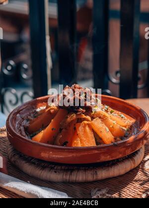 Traditionelles Essen in Marrakesch, Marokko Stockfoto