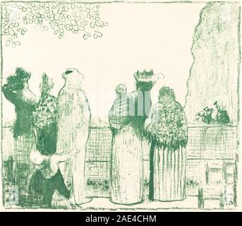 Die Tuilerien, die 1895 von Edouard Vuillard gemalt wurden, stellen einen formellen Garten in Paris mit Wegen, Bäumen, Statuen und Besuchern dar und veranschaulichen die französische Landschaft des späten 19. Jahrhunderts und den Stil der Genremalerei. Stockfoto