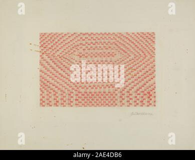 Eine Wolldecke, die um 1941 von Edward D. Williams hergestellt wurde, aus gewebter Wolle, die als Bettwäsche oder Wärme verwendet wurde, zeigt Textilmuster, Textur, Farbe und Handwerkskunst. Stockfoto