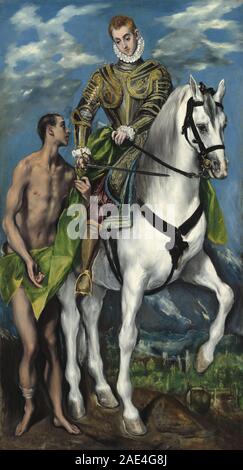 Saint Martin und der Bettler; 1597/1599 El Greco (Domenikos Theotokopoulos), Saint Martin und der Bettler, 1597-1599 Stockfoto