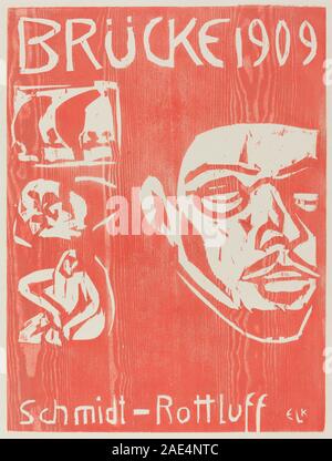 Abdeckung der vierte Jahrbuch der Künstlergruppe der Brucke; 1909 Datum Ernst Ludwig Kirchner, Abdeckung der vierte Jahrbuch der Künstlergruppe der Brucke, 1909 Stockfoto