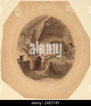 Der hausbesetzer Tod; 1859/1861 Felix Octavius Carr Darley, Tod der Hausbesetzer, 1859-1861 Stockfoto