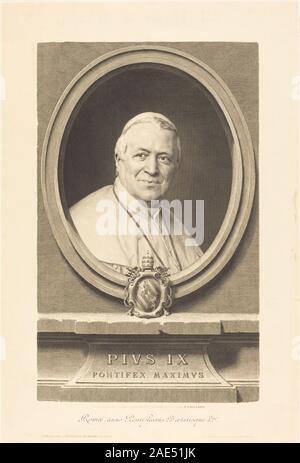 Ein Porträt von Papst Pius IX., das 1873 von Ferdinand Gaillard geschaffen wurde. Das Kunstwerk zeigt Gesichtszüge, päpstliche Kleidung und symbolische Elemente. Stockfoto