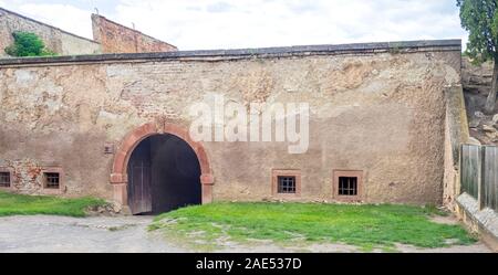 Passage Verbindungshöfe in Theresienstadt Malá pevnost kleine Festung Nazi-Konzentrationslager Terezin Tschechische Republik. Stockfoto