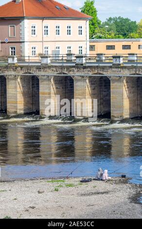 Terezin-Brücke über den Fluss Ohře Terezin Tschechien. Stockfoto