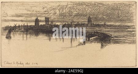 Wenig Calais Pier; 1865 Datum Francis Seymour Haden, wenig Calais Pier, 1865 Stockfoto