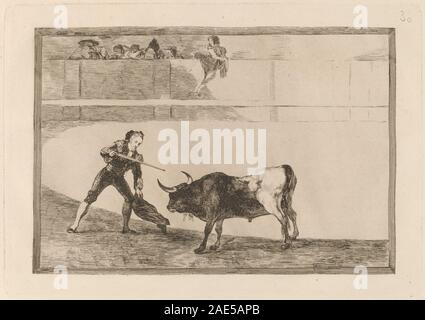 Pedro Romero matando ein Toro parado (Pedro Romero tötete den Angehaltenen Bull); in oder vor 1816 Francisco de Goya, Pedro Romero matando ein Toro parado (Pedro Romero tötete den Angehaltenen Bull), in oder vor 1816 Stockfoto