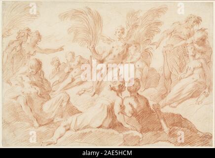 Eine Darstellung von Harpokrates, dem ägyptischen Gott der Stille, die im ersten Viertel des 17. Jahrhunderts von einem unbekannten französischen Künstler geschaffen wurde. Das Werk veranschaulicht barocke religiöse und mythologische Themen. Stockfoto