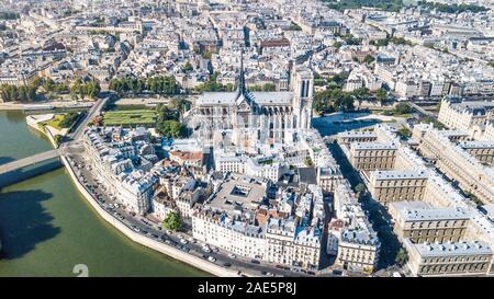 Cathédrale Notre-Dame de Paris, oder der Kathedrale Notre-Dame, Paris, Frankreich Stockfoto