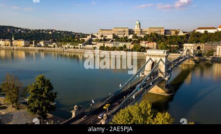 Die Budaer Burg, Budavari Palota, Stadtbild, Budapest, Ungarn Stockfoto