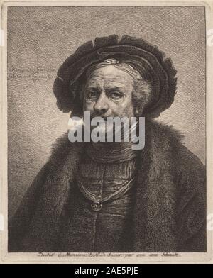 Selbstbildnis Rembrandts; 1771 Datum Georg Friedrich Schmidt, nach Rembrandt van Rijn, Selbstbildnis Rembrandts, 1771 Stockfoto