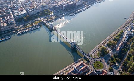 Széchenyi Kettenbrücke, Széchenyi Lánchíd, Budapest, Ungarn Stockfoto