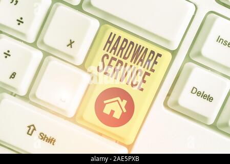 Handschrift Text schreiben Hardware Service. Konzeptionelle foto Akt der Unterstützung und Pflege von computer hardware Stockfoto