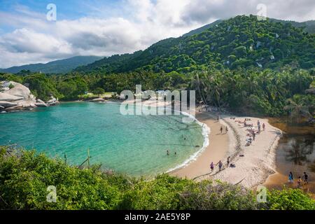 Cabo San Juan Strand Tayrona Nationalpark in der Nähe von Santa Marta, Kolumbien. Stockfoto