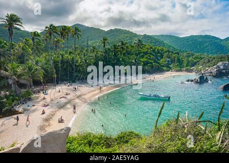 Cabo San Juan Strand Tayrona Nationalpark in der Nähe von Santa Marta, Kolumbien. Stockfoto