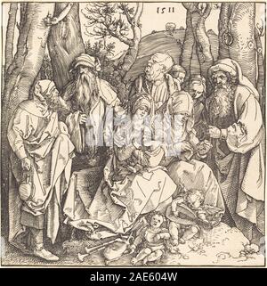 Die Heilige Familie mit zwei Music-Making Engel; 1511 Datum Albrecht Dürer, Die Heilige Familie mit zwei Music-Making Engel, 1511 Stockfoto